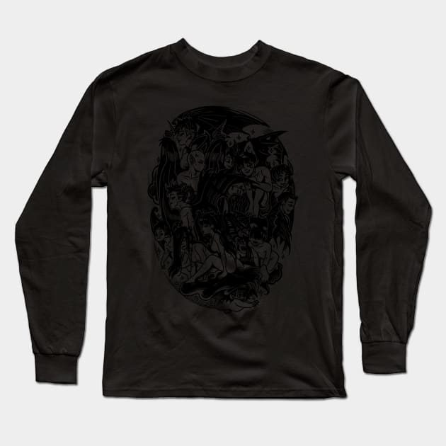 Pandemonium ! Black  N White Shirt Long Sleeve T-Shirt by KO-of-the-self